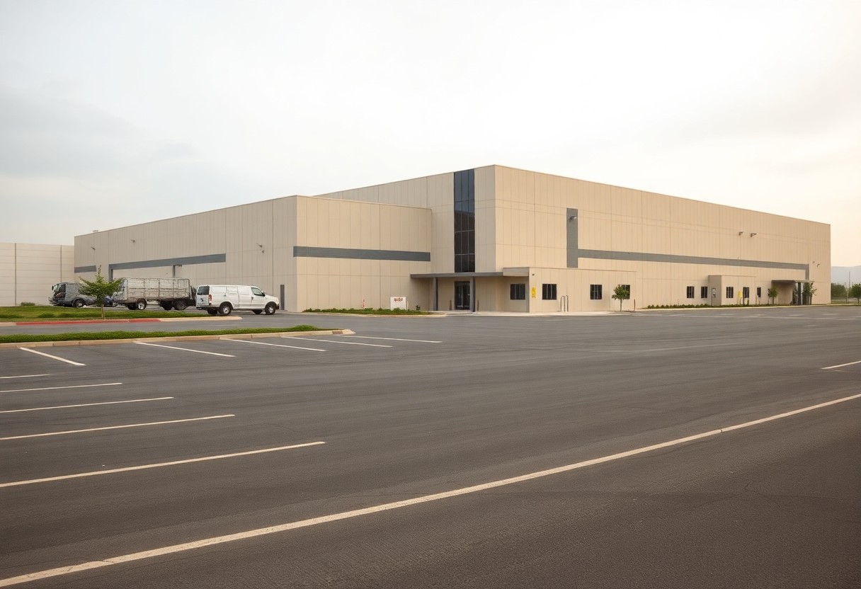 A pharmaceutical manufacturing facility exterior